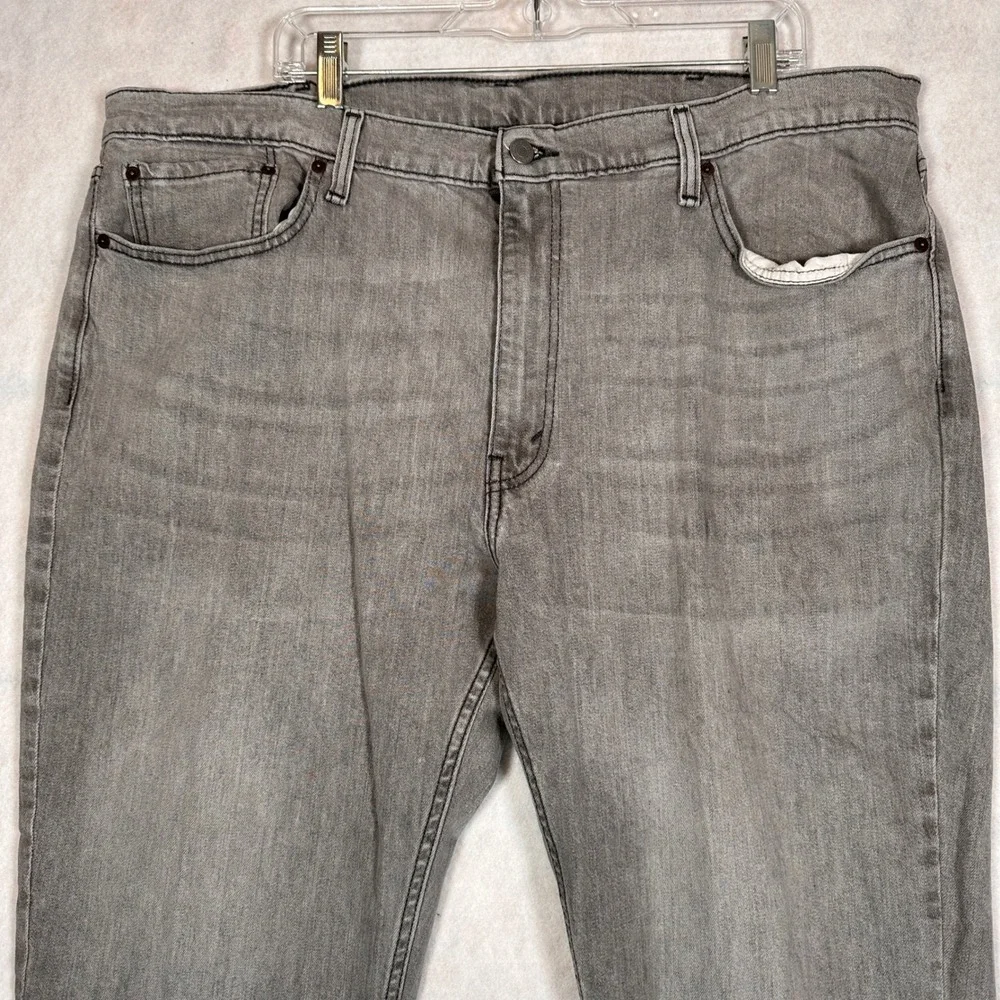 Levi's Jeans Mens 42x32 514 Straight Fit Grey Good Stretch Denim Pants